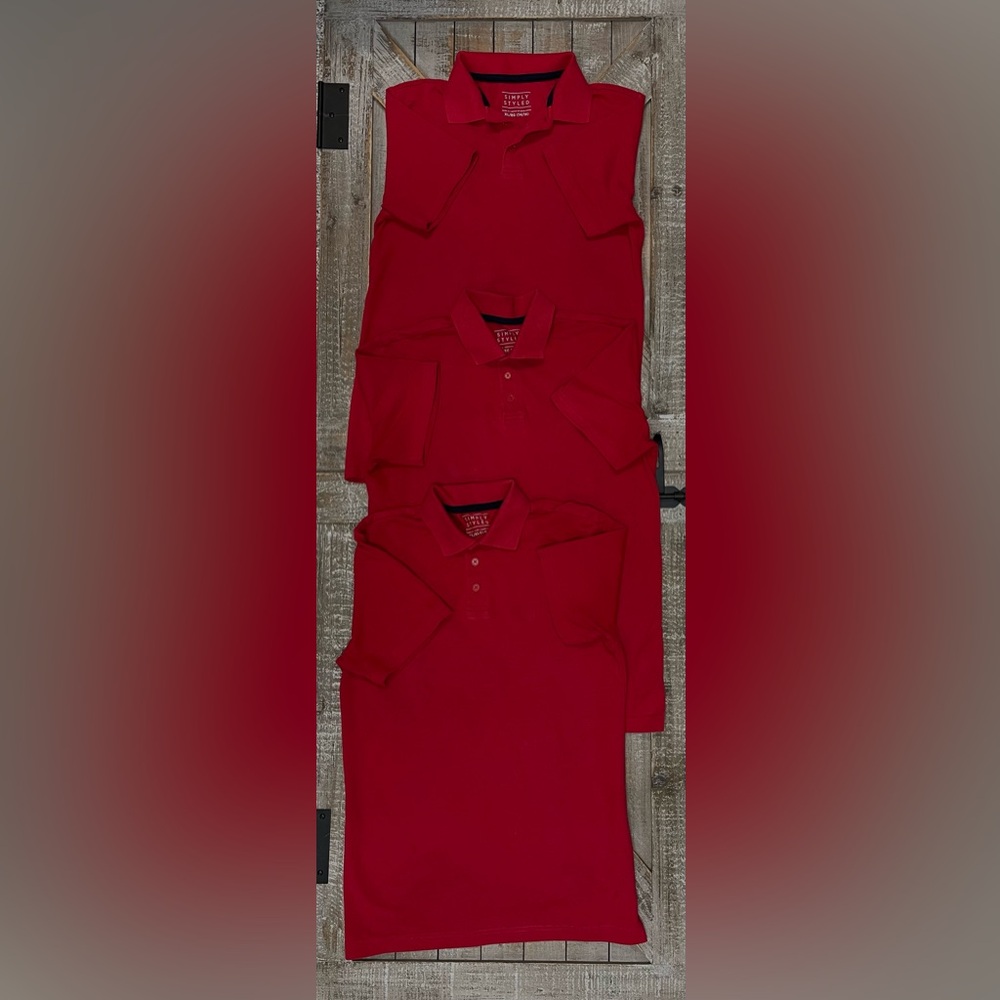 Boys Uniform Polo Short Sleeve Shirts Size 14/16